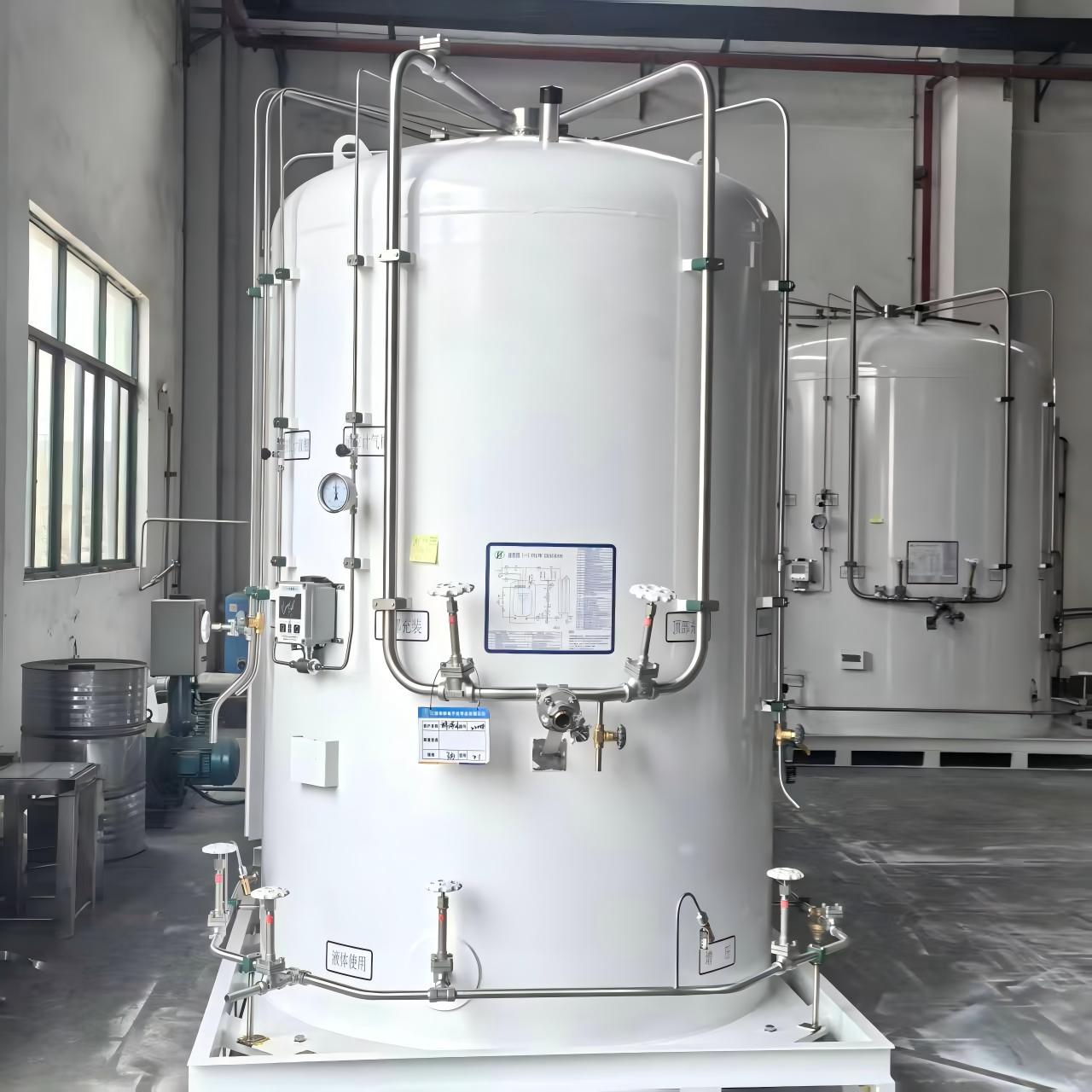 Liquid oxygen storage tank installation at a hospital facility