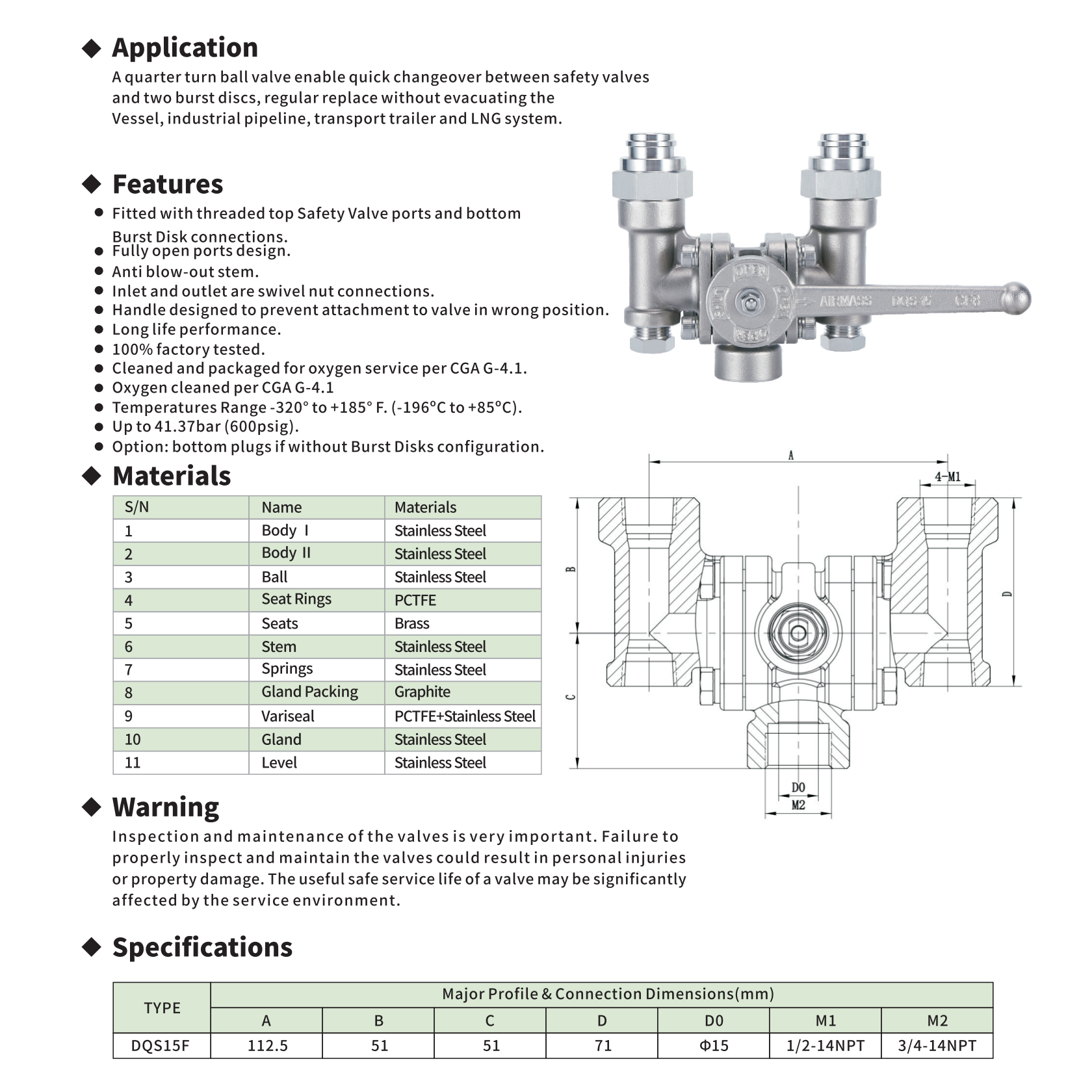 DQS15F Cryogenic Diverter(3Way)Valves
