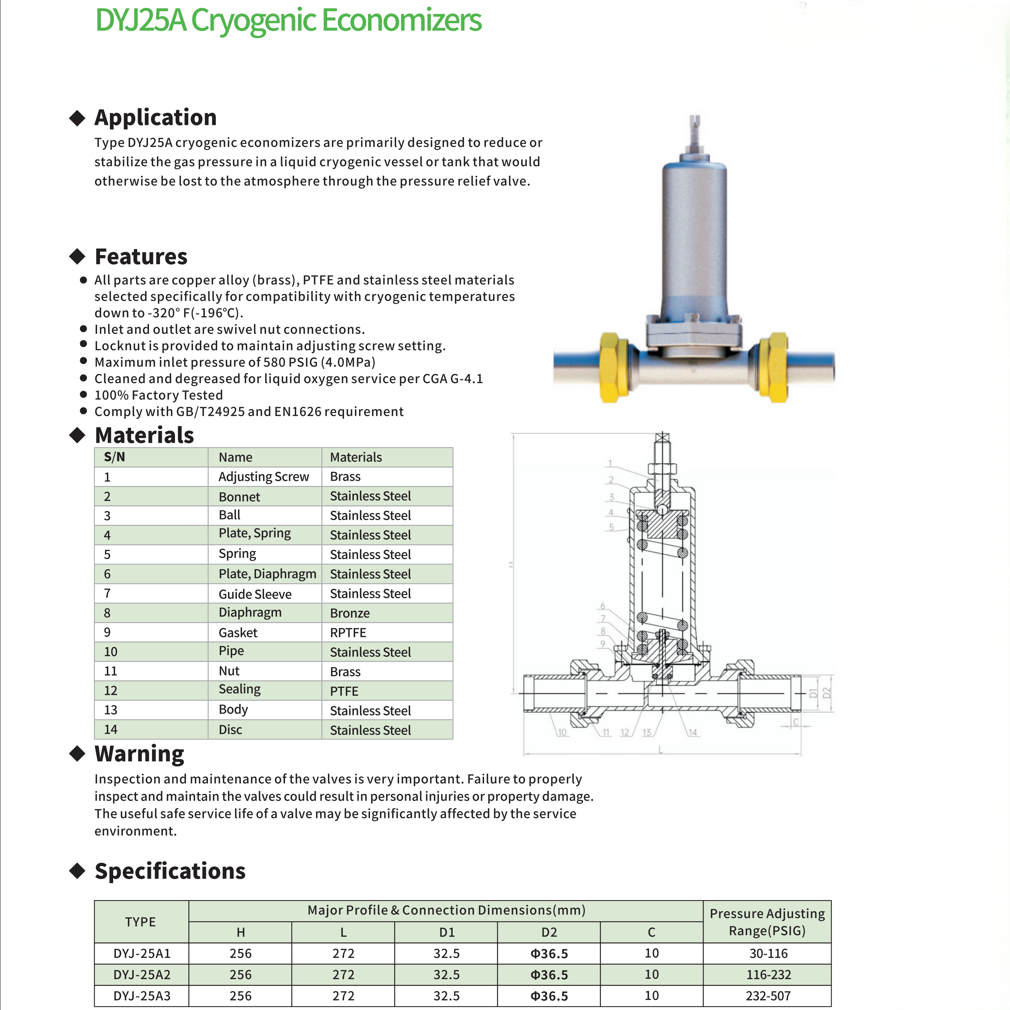 DYJ25A Cryogenic Economizers