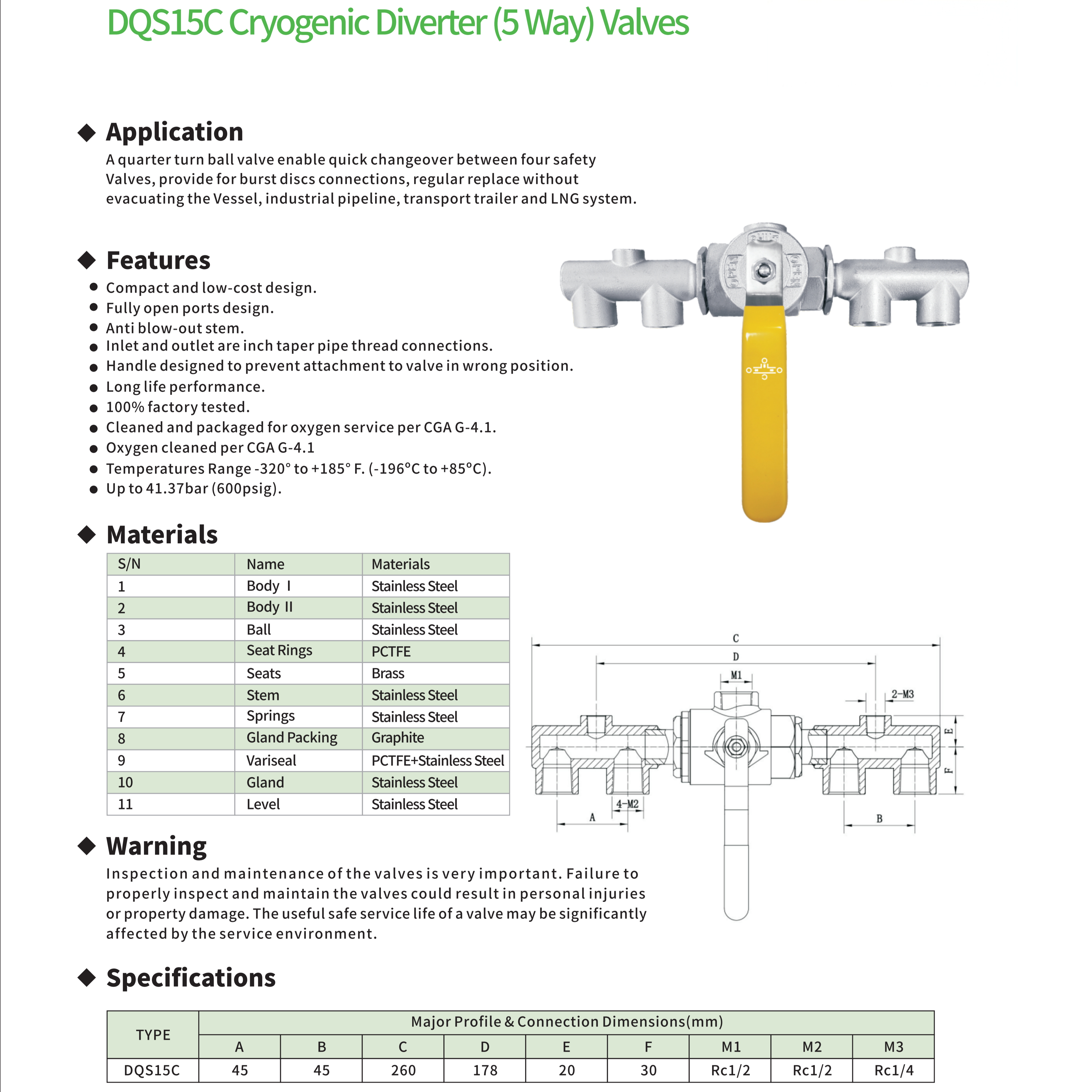 DQS15C Cryogenic Diverter (5Way) Valves