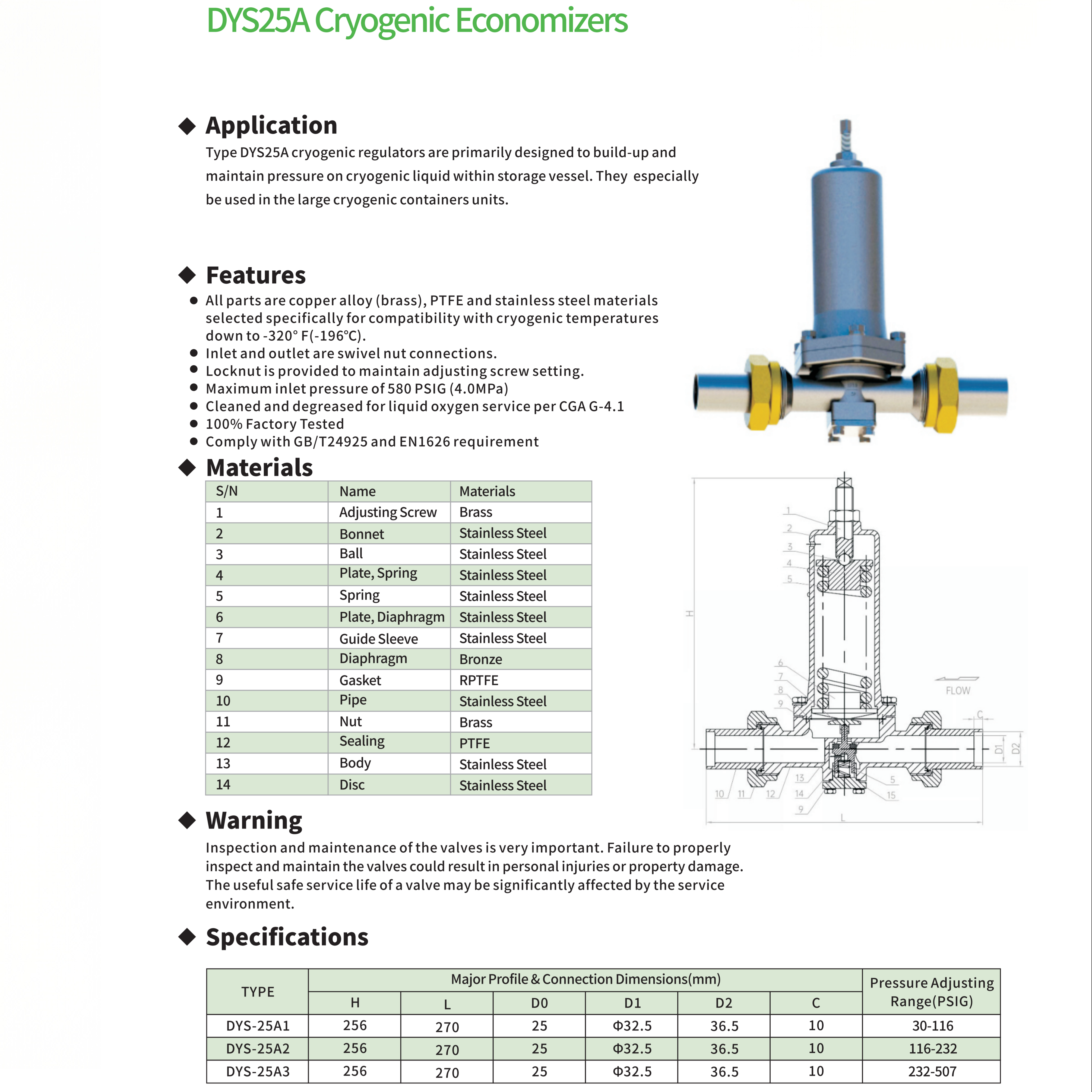 DYS25A Cryogenic Economizers